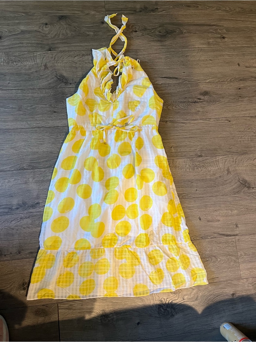 Lilly Pulitzer White Dress with Yellow Polka Dot Print